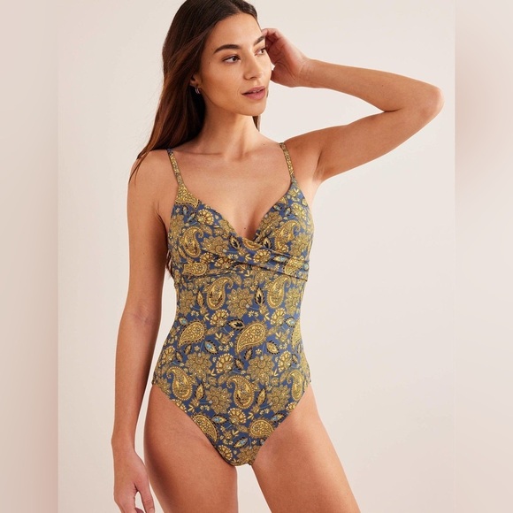 Boden capri cup-size swimsuit harvest gold bathing suit Sz 36B‎ NWT - Picture 2 of 15